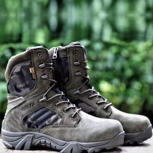 Wildking Men's High-Top Wear-Resistant Anti-Slip Off-Road Combat Boots A20-Green