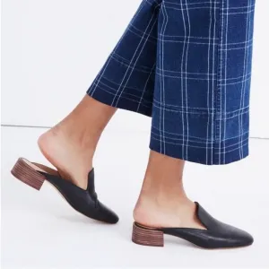 Willa Loafer Flats Slip On Black Leather Shoes