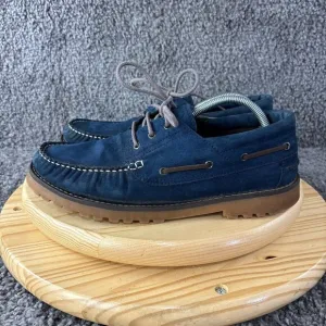 Wills Vegan Store Deck Shoes Men Size 10.5 Blue Loafer Moccasin Made in Portugal