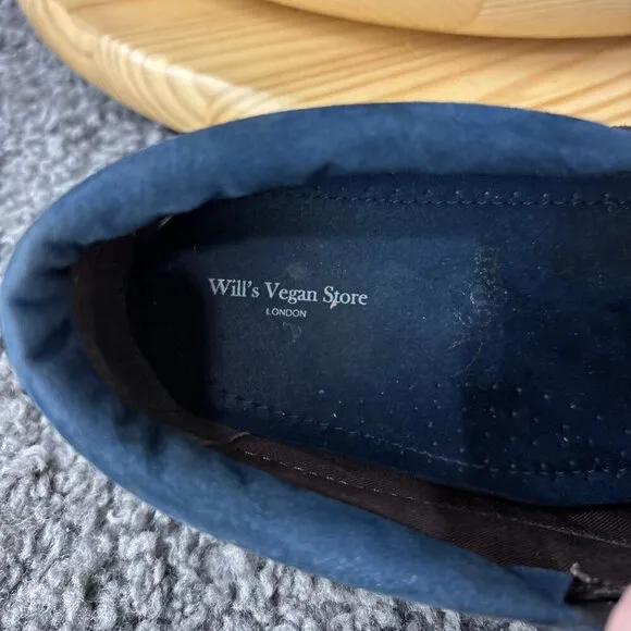 Wills Vegan Store Deck Shoes Men Size 10.5 Blue Loafer Moccasin Made in Portugal