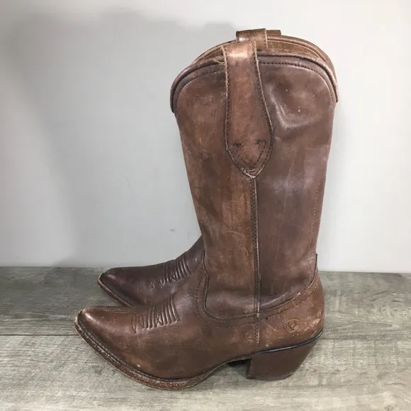 Women Ariat 10019979 Josefina J Toe Brown Leather Cowgirl Western Boots Size 6.5