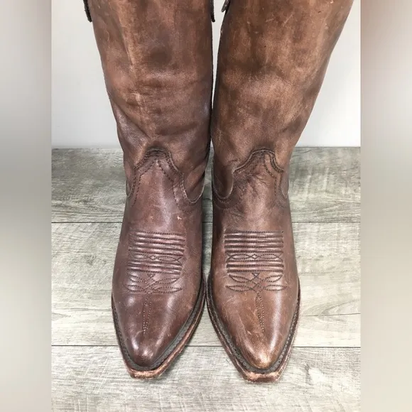 Women Ariat 10019979 Josefina J Toe Brown Leather Cowgirl Western Boots Size 6.5