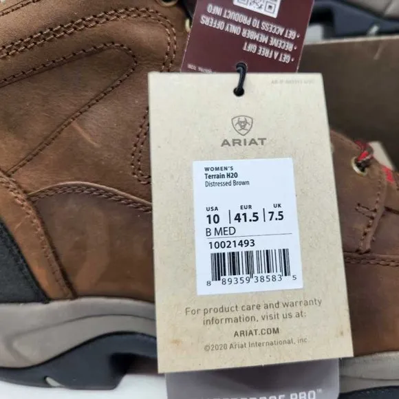 Women's 10 Ariat Terrain H20 waterproof hiking outdoor work boots