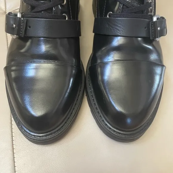 Women’s AllSaints Donita Black Leather Moto Boots, Size  40