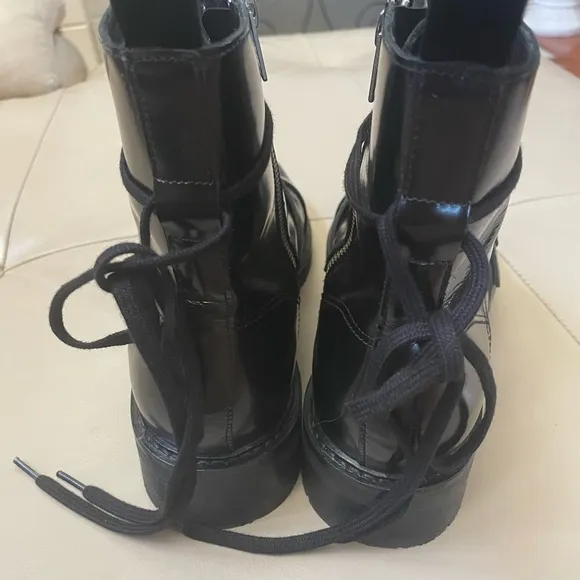 Women’s AllSaints Donita Black Leather Moto Boots, Size  40