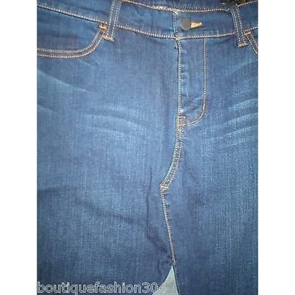 Womens Dark Long Genetic Denim NWT Jean Skirt 29 32 X 42 Tall Anthropologie Slit
