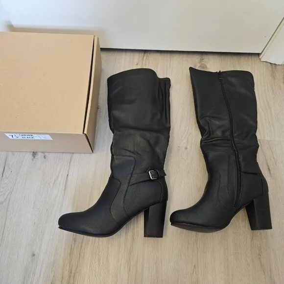 Women's Journee Collection Carver 7.5 Black Riding Boots - Brand New