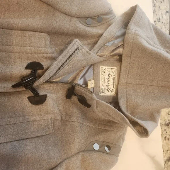 Womens NWTO sugafly gorgeous grey, lined zip up/ button long coat size L ♥️