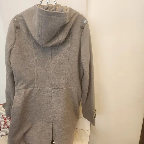 Womens NWTO sugafly gorgeous grey, lined zip up/ button long coat size L ♥️