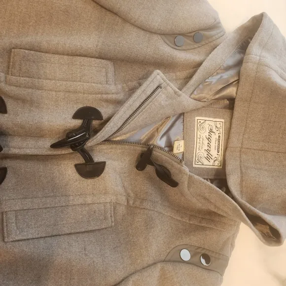 Womens NWTO sugafly gorgeous grey, lined zip up/ button long coat size L ♥️