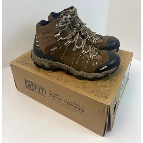 Womens Oboz Bridger Mid B-Dry Waterproof Hiking Boots 7 Regular Walnut 22102