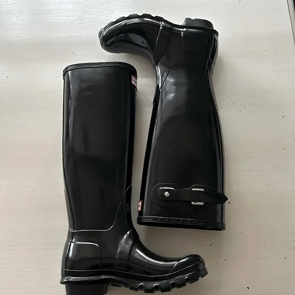 Women's Original Tall Gloss Rain Boots US 5 Black