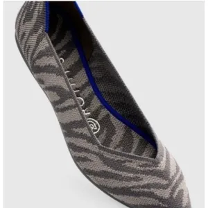 Women's Rothys's Gray Zebra Print Retired Slip On Career Flats Size 8