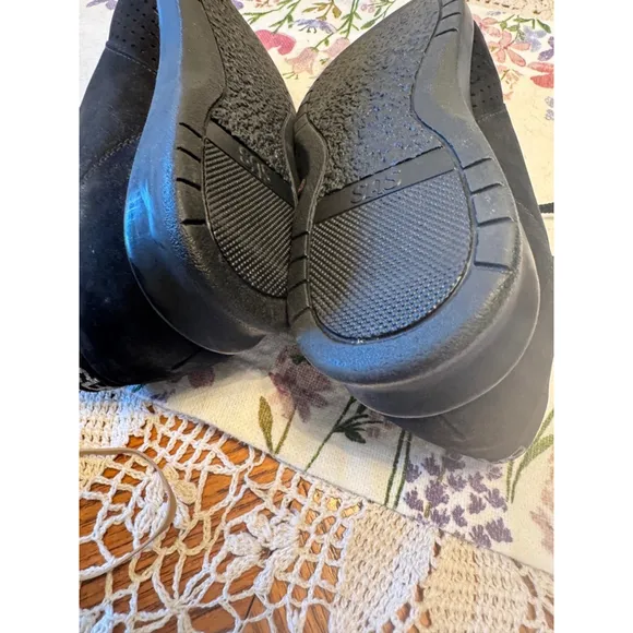 Women's SAS Black Leather Comfort Shoes Size 8W