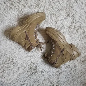 Women's Steve Madden Hiker Boots Riland Bootie Tan Khaki Brown Zip Up Size 7.5