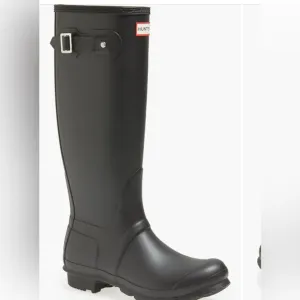 Women’s Tall Hunter Rain Boots Size 9 Black Matte LIKE NEW