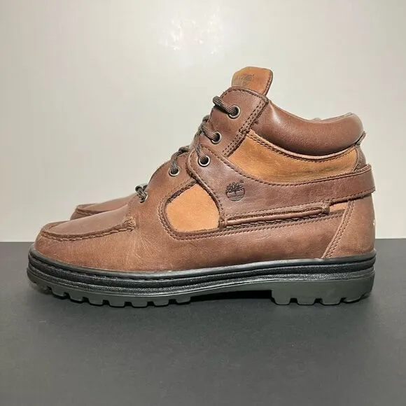 Womens TIMBERLAND Gore Tex Brown Leather Ankle Boots / Size 8.5 Medium