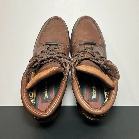 Womens TIMBERLAND Gore Tex Brown Leather Ankle Boots / Size 8.5 Medium