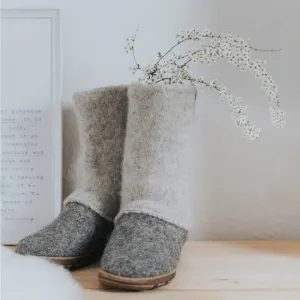 Woolen Clogs Boiled Wool Handmade Winter Boots Size 39 Women's US 8.5 Fisherman