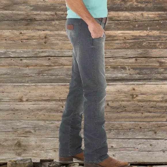 Wrangler Retro 31 32 X36 Gray Slim Straight Jeans