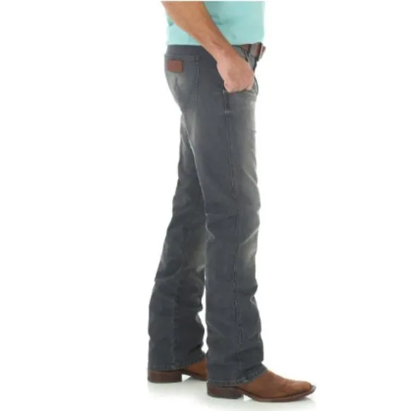Wrangler Retro 31 32 X36 Gray Slim Straight Jeans
