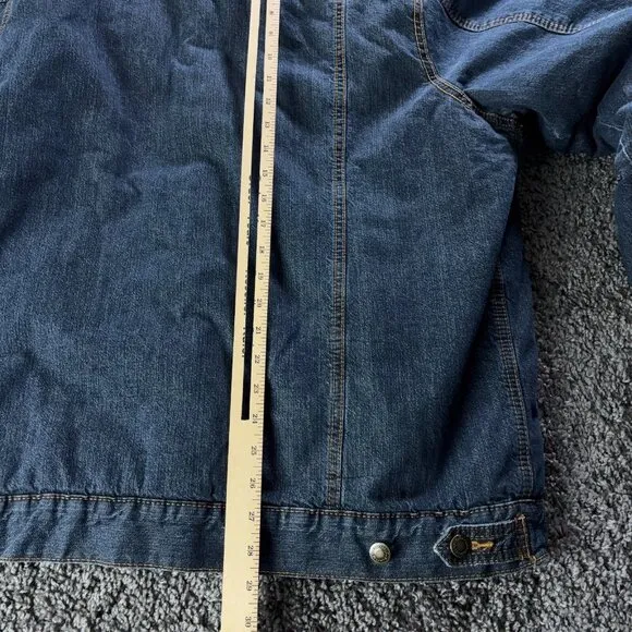 Wrangler Western Sherpa Lined Trucker Jacket Mens XL Denim Side Hand Pockets