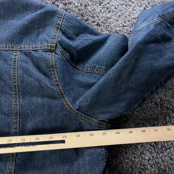 Wrangler Western Sherpa Lined Trucker Jacket Mens XL Denim Side Hand Pockets