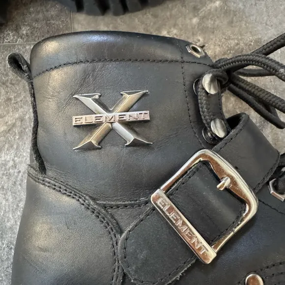Xelement Black Leather Lace Up Boots Oil Resistant Style 2451 Size 7.5
