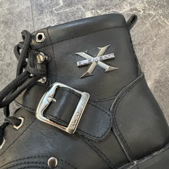 Xelement Black Leather Lace Up Boots Oil Resistant Style 2451 Size 7.5