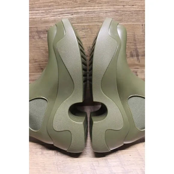 Xocoi military green recycled rubber chunky sole rubber rain stomper boots Italy
