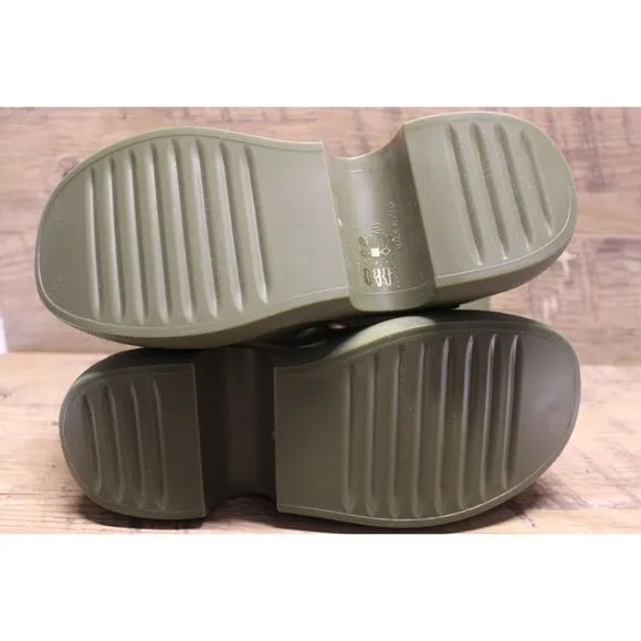 Xocoi military green recycled rubber chunky sole rubber rain stomper boots Italy