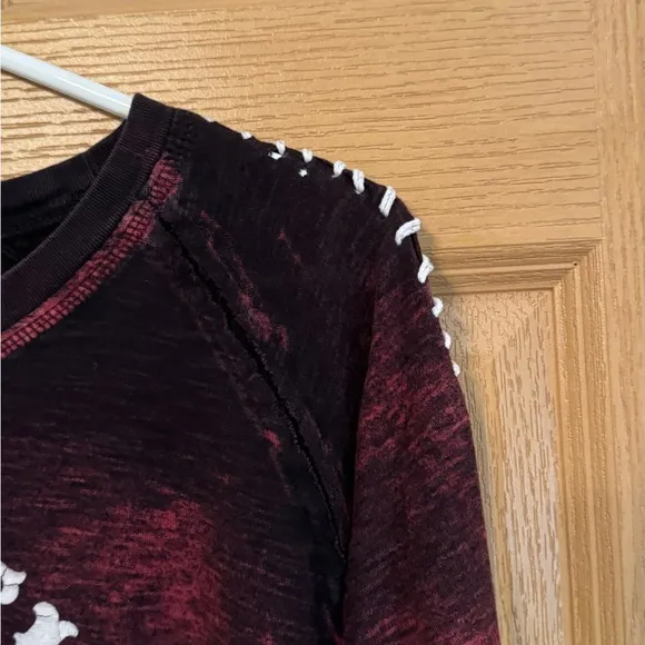 Y2K Affliction Angel Wings Red Maroon Men's Long Sleeve | Size XL