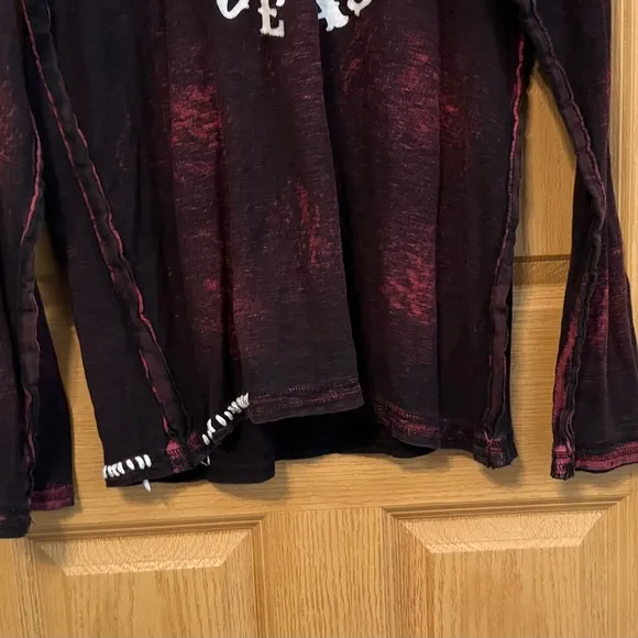 Y2K Affliction Angel Wings Red Maroon Men's Long Sleeve | Size XL