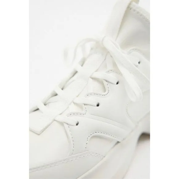 Zara Leather Running Shoes White Size 39