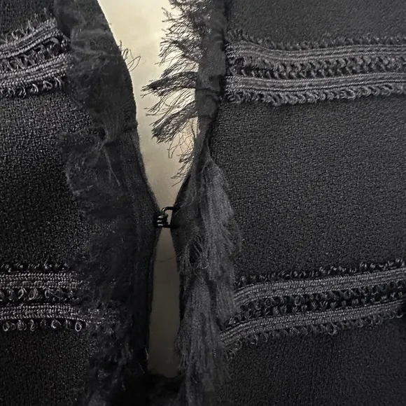 Zelda Women’s Size 6 Black Military Style Fringe Blazer Built in Shoulder Pads