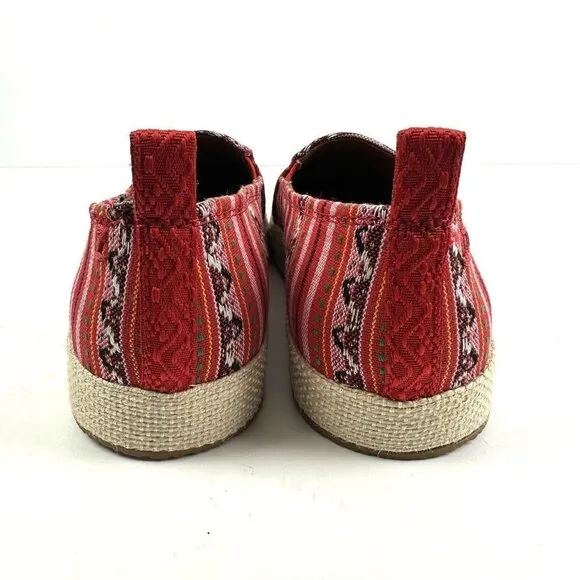 Zodiac Roma Shoes 7.5 Red Aztec Southwest Boho Slip On Flats Womens Brand New