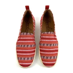 Zodiac Roma Shoes 7.5 Red Aztec Southwest Boho Slip On Flats Womens Brand New